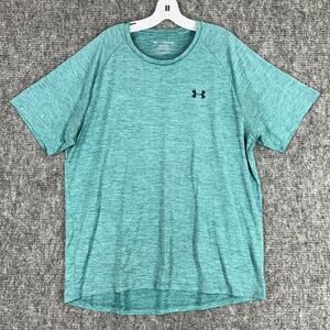 Under Armour Men The Tech Tee XXL Green Heather Microfiber Wicking UV Protection